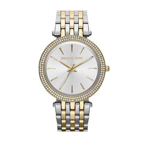 michael kors watch for women silver and gold|Michael Kors chronograph watch silver.